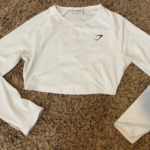 GYMSHARK WHITE LONG SLEEVE!!